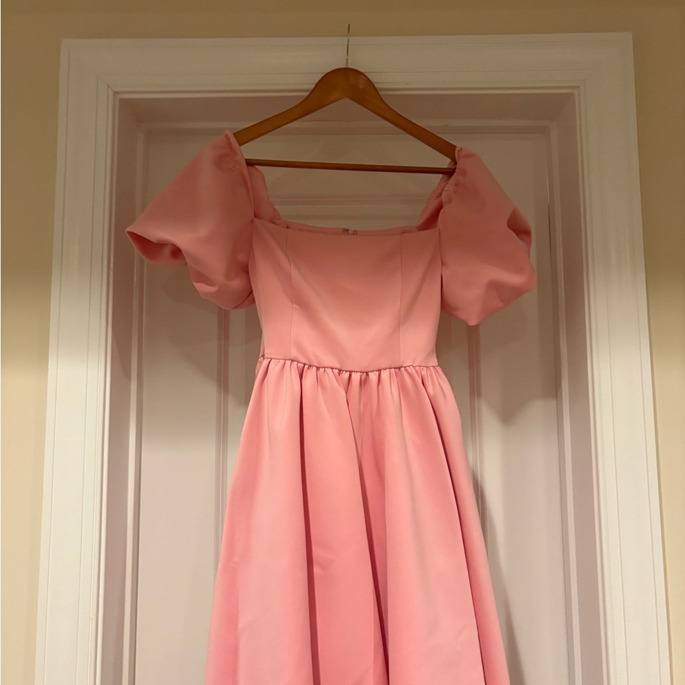 Marc Defang Pink Puff-Sleeve Dress